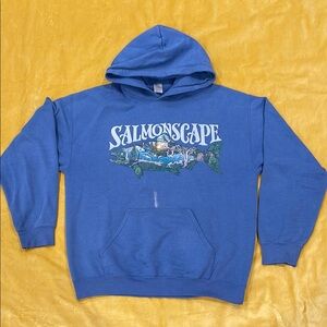 Gildan Blue SalmonScape Hoodie
